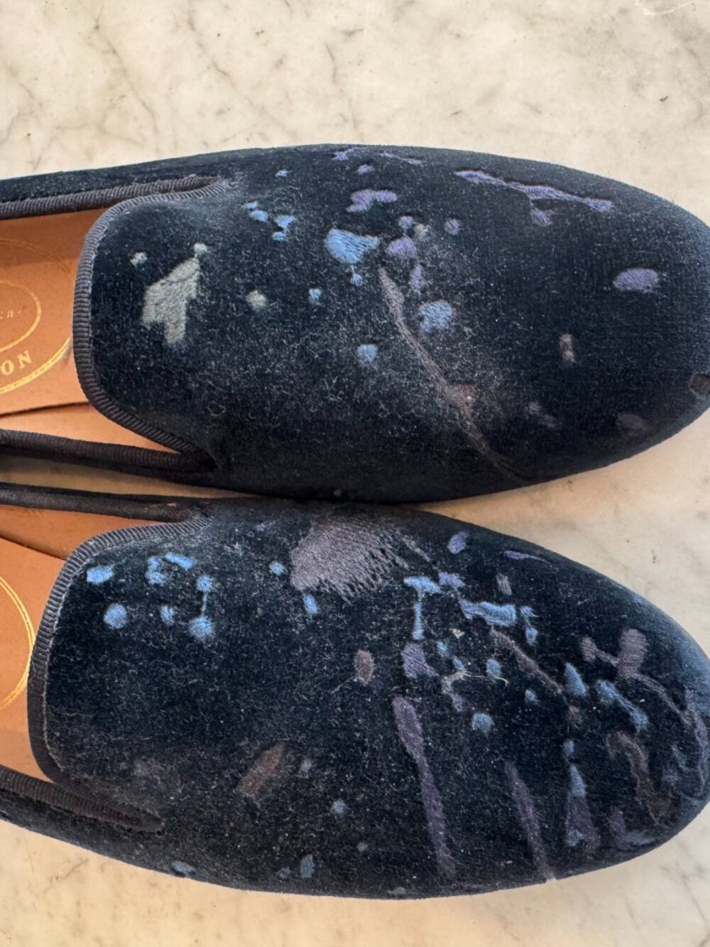 Stubbs and Wootton Pollock Velvet Shoes-Never Worn - Picture 4 of 6